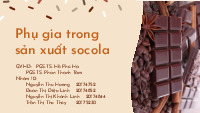 Báo cáo thuyết trình_ Phụ gia trong sản xuất socola| BT môn Công nghệ sản phẩm nhiệt đới| Trường Đại học Bách Khoa Hà Nội