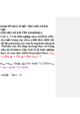Câu hỏi và bài tập kinh tế vĩ mô | Kinh tế vĩ mô | Đại học Ngoại thương