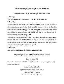 Văn mẫu lớp 6: Viết đoạn văn ghi lại cảm nghĩ về bài thơ lục bát | Cánh diều