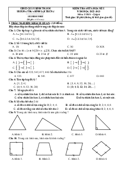 Đề tham khảo giữa kỳ 1 Toán 6 năm 2022 – 2023 trường THCS Bình Lợi Trung – TP HCM