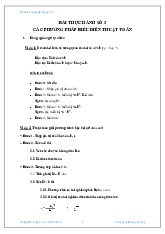 Bài tập thực hành Nhập môn Lập trình - Thuật toán và Lưu đồ