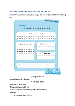 VBT Tiếng Việt 3 trang 15, 16, 17 Bài 1: Cậu học sinh mới | Chân trời sáng tạo