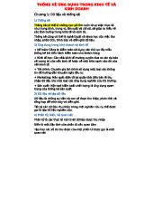 THỐNG KÊ ỨNG DỤNG TRONG KINH TẾ VÀ KINH DOANH - Đề Cương Chương 1