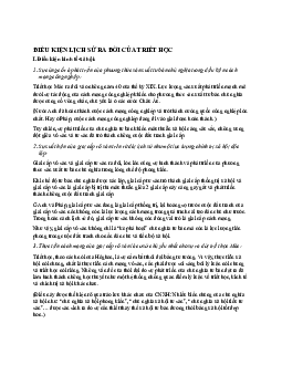 Điều kiện lịch sử ra đời của triết học