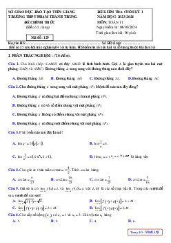 Đề cuối kỳ 1 Toán 11 năm 2023 – 2024 trường THPT Phạm Thành Trung – Tiền Giang
