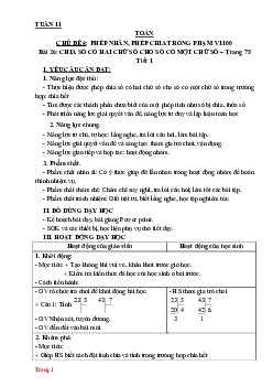 Giáo án Toán 3 Kết nối tri thức tuần 11