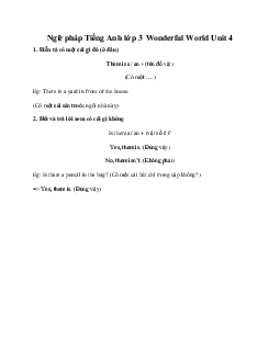 Ngữ pháp Tiếng Anh lớp 3 Wonderful World Unit 4 My house