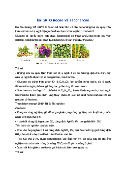 Giải Khoa học tự nhiên 9 Cánh diều Bài 26: Glucose và saccharose