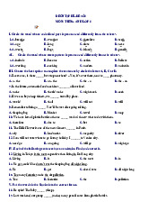 Đề ôn tập hè lớp 6 lên lớp 7 môn Tiếng Anh - Đề số 6