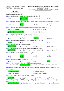 Đề thi giữa học kì 2 Toán 7 năm 2023 – 2024 trường THCS Song Mai – Bắc Giang