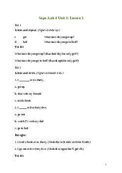 Giải Tiếng Anh lớp 4 Unit 2: Lesson 3 | Global Success