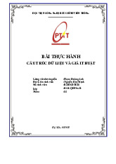 Bài thực hành môn Cấu trúc dữ liệu - Giải thuật | Học viện Công Nghệ Bưu Chính Viễn Thông