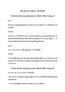 Giải Lịch sử Địa lí lớp 4 Bài 13: Cố đô Huế | Cánh diều