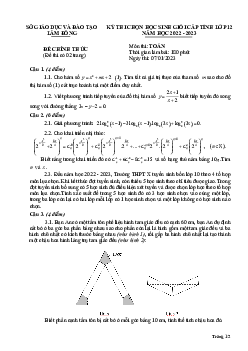 Đề học sinh giỏi cấp tỉnh Toán 12 năm 2022 – 2023 sở GD&ĐT Lâm Đồng
