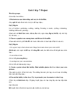 Unit 1 lớp 7 Project