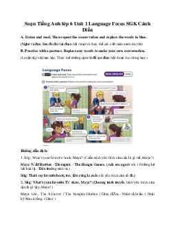 Soạn Tiếng Anh lớp 6 Unit 1 Language Focus SGK Cánh Diều