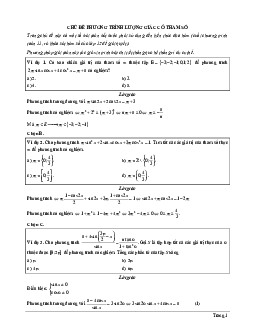 Tài liệu chủ đề phương trình lượng giác có chứa tham số