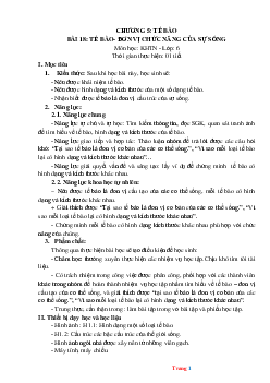 Giáo án KHTN môn Sinh Học 6 cả năm sách kết nối tri thức phương pháp mới