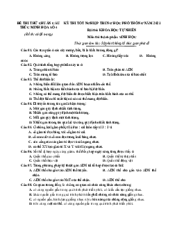Đề thi thử theo cấu trúc Đề minh họa 2021 môn Sinh học có đáp án số 4