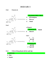 Tài liệu ôn tập Dược liệu | Đại học Nguyễn Tất Thành