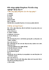 Nền nông nghiệp Đông Nam Á là nền nông nghiệp? Địa lý lớp 11