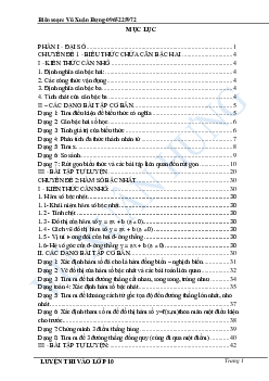 Tài liệu luyện thi vào lớp 10 môn Toán phần Đại số – Vũ Xuân Hưng