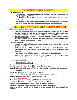 Bài giảng môn khoa học giao tiếp