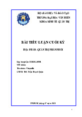 Bài tiểu luận Quản trị phân phối | Đại học Văn Hiến