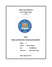 Human Dignity and Its Deterioration | Business English Faculty