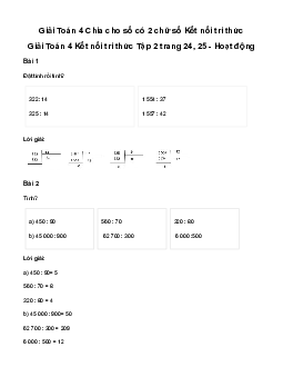 Giải Toán lớp 4 Bài 44: Chia cho số có 2 chữ số | Kết nối tri thức