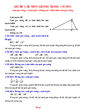 Phương Pháp Giải Hệ Thức Lượng Trong Tam Giác Vuông Toán 9