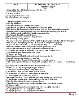 TOP 7 Đề kiểm tra 1 tiết môn địa lí lớp 10 học kỳ II (có đáp án)