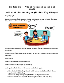 Giải Toán 6 Bài 1: Phân số với tử số và mẫu số là số nguyên sách Chân Trời Sáng Tạo