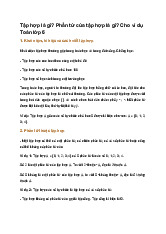 Tập hợp là gì? Phần tử của tập hợp là gì? Cho ví dụ Toán lớp 6