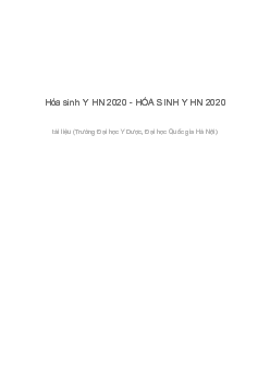 Giáo trình Hóa Sinh 2020