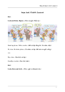 Getting Started:  Tiếng Anh lớp 3: Lesson 6 | Explore Our World