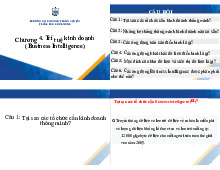 Chương 4-5: Trí Tuệ Kinh Doanh và Hệ Thống Thông Tin Logistics. Môn Hệ thống thông tin logistics | Trường Đại học Giao thông Vận tải.