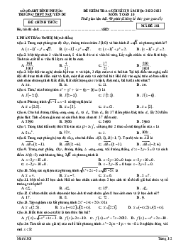 Đề cuối kì 2 Toán 10 năm 2022 – 2023 trường THPT Nguyễn Du – Bình Phước