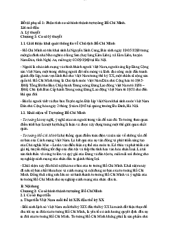 Phân tích cơ sở hình thành tư tưởng Hồ Chí Minh | Tư tưởng Hồ Chí Minh | Đại học Thương mại