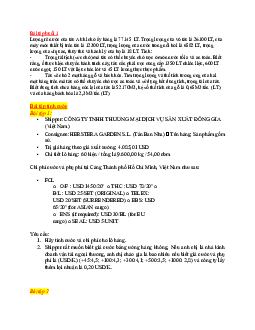 Bài tập vận tải Thương mại quốc tế