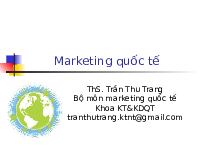 Chương 1 : Khái quát chung về marketing quốc tế | Trường Đại học Gia Định