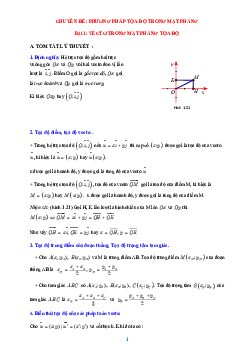 Phân dạng và bài tập phương pháp tọa độ trong mặt phẳng