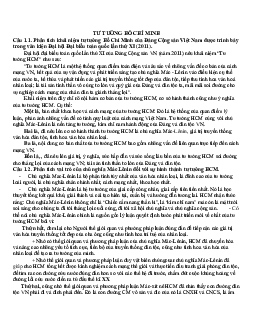 Đề cương nội dung ôn tập Tư tưởng Hồ Chí Minh / Đại học nội vụ Hà Nội