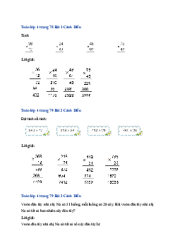 Bài 32: Toán lớp 4 trang 78, 79 Nhân với số có hai chữ số Cánh diều