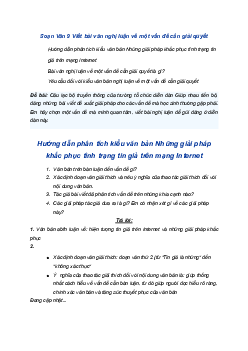 Soạn bài Viết bài văn nghị luận về một vấn đề cần giải quyết | SGK Ngữ Văn 9 Chân trời sáng tạo (Tập 2)