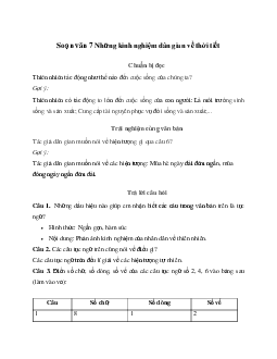 Những kinh nghiệm dân gian về thời tiết | Soạn văn 7 Chân trời sáng tạo