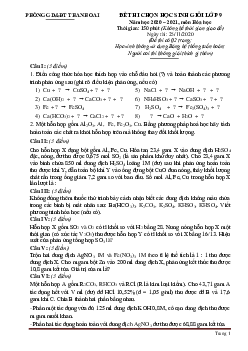 Đề thi học sinh giỏi lớp 9 Thanh Oai 2021 Sở GD Quảng Nam (có lời giải)