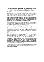 So sánh product của apple với Samsung - Digital Marketing | Trường đại học Quốc tế Hồng Bàng