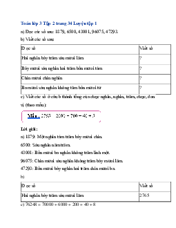 Giải SGK Toán lớp 3 trang 34, 35 Luyện tập chung | Cánh Diều