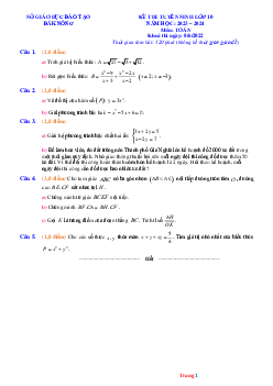 Đề thi tuyển sinh 10 THPT năm 2023-2024 môn toán Sở GD Đăk Nông (có đáp án và lời giải chi tiết)
